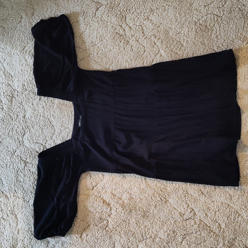 Black shine star mini dress
